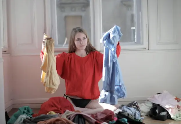 Women sorting laundry