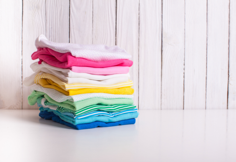 folded colored laundry